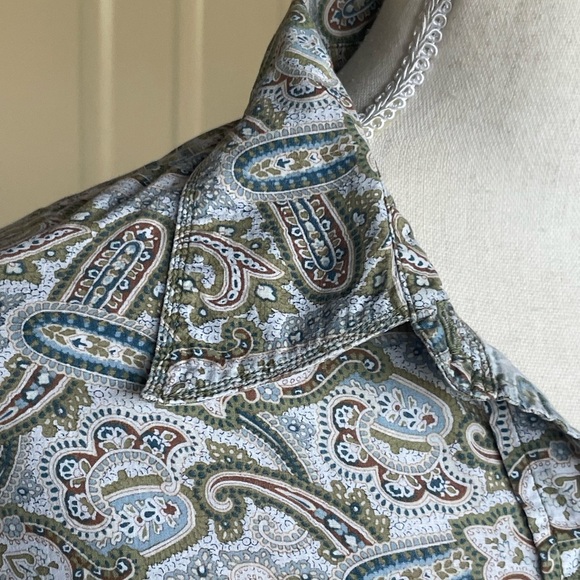 GAP Paisley Button Down, Roll-up Button Tab, Sleeve. 100% Cotton, Sz XXL - Picture 12 of 12